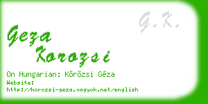 geza korozsi business card